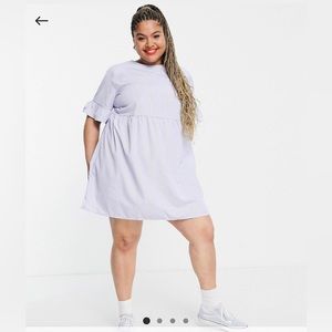 Lola May Mini Smock Dress in blue stripe